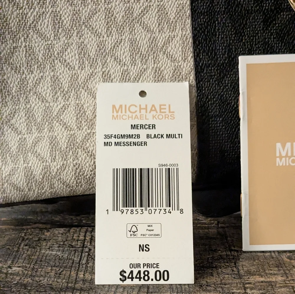 Michael Michael Kors Black and Tan Mercer Mini Messanger Bag - Picture 8 of 8